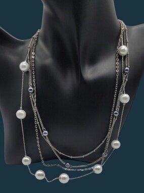 Vintage PREMIER DESIGNS Fashion Sense MULTI-STRAND Faux Pearl Accent 26" Retired